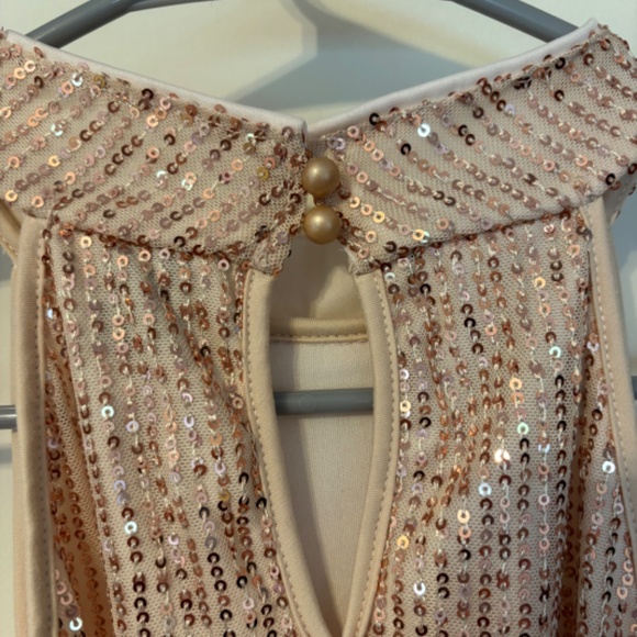 SHEIN SEQUIN PARTY COCKTAIL DRESS GOLD SIZE SMALL - Picture 5 of 6